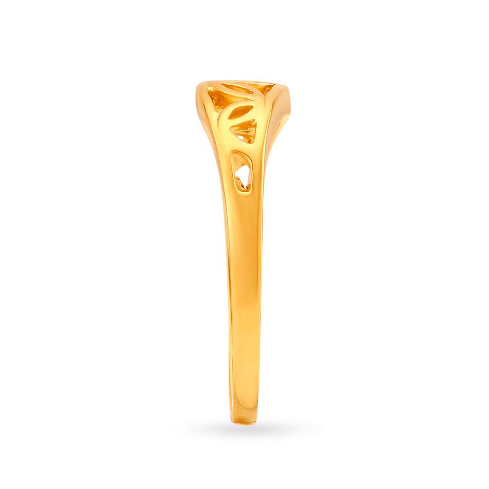 Ultra Modern Leafy Gold Finger Ring,,hi-res image number null