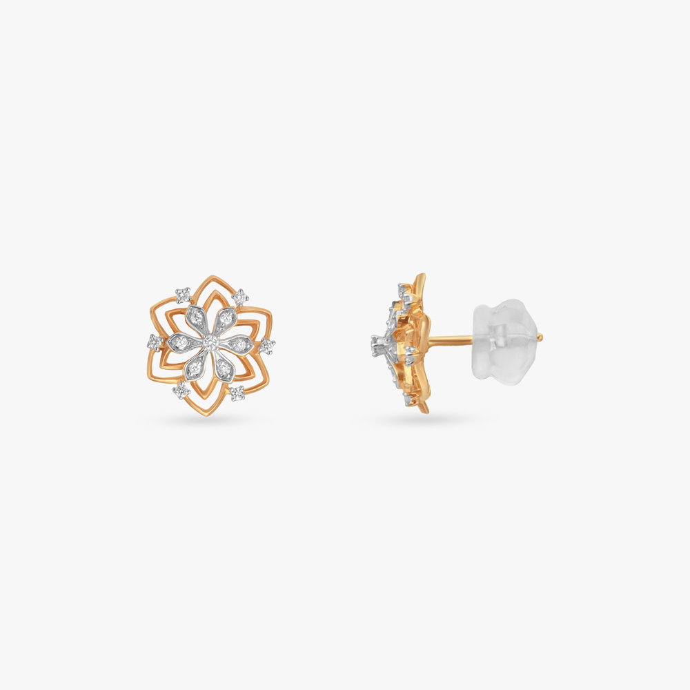 Regal Rosette Diamond Stud Earrings,,hi-res image number null