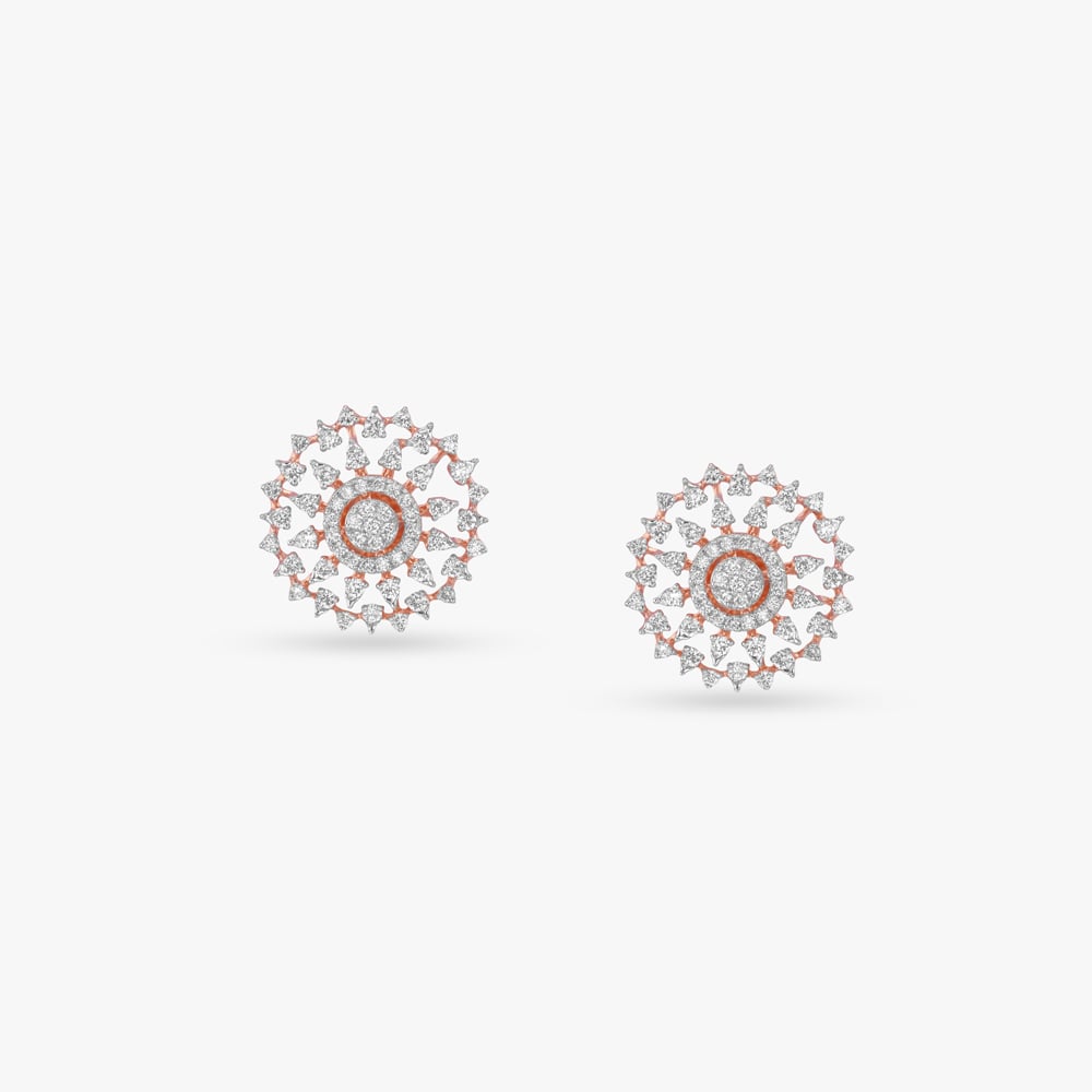 Whirling Marquise Diamond Gold Stud Earrings,,hi-res image number null