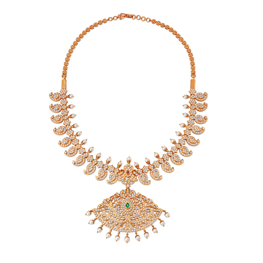 Majestic Gold Necklace with Assorted Stones