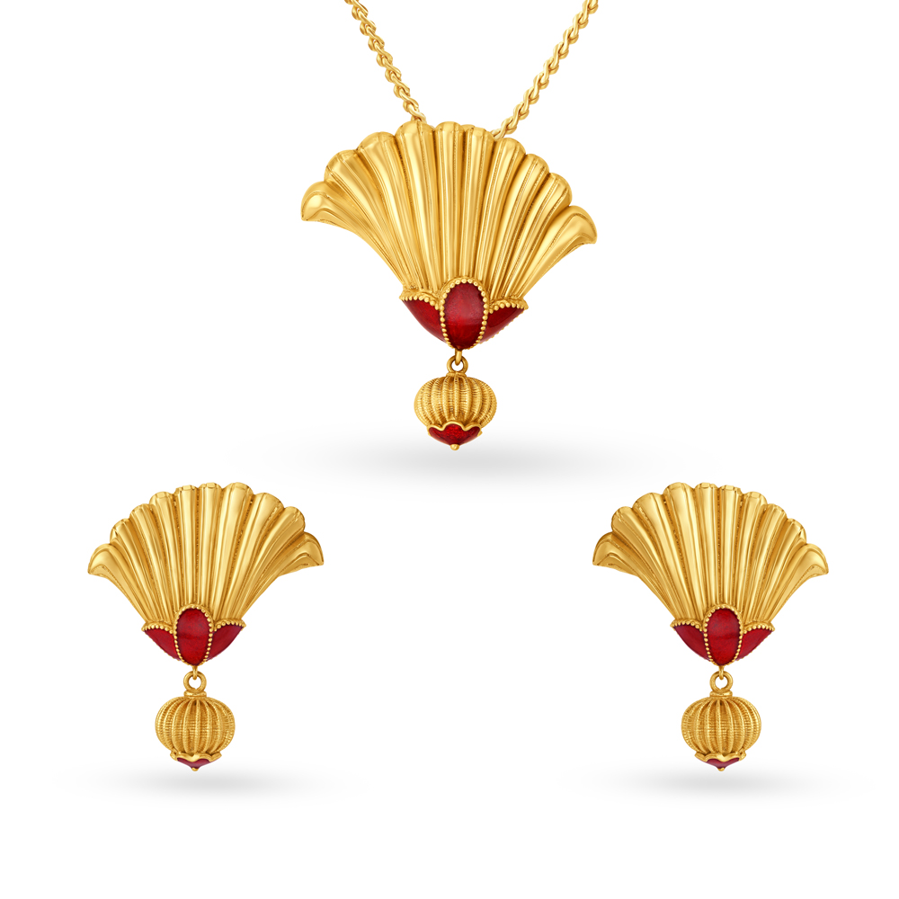 Glorious Floral Pendant and Earrings Set,,hi-res image number null