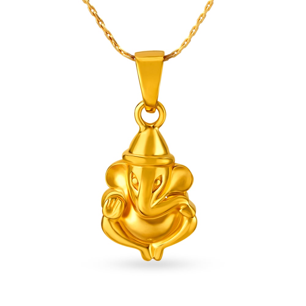 Contemporary Ganesh Gold Pendant