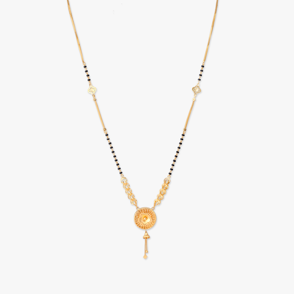 Floral Medallion Gold Mangalsutra,,hi-res image number null