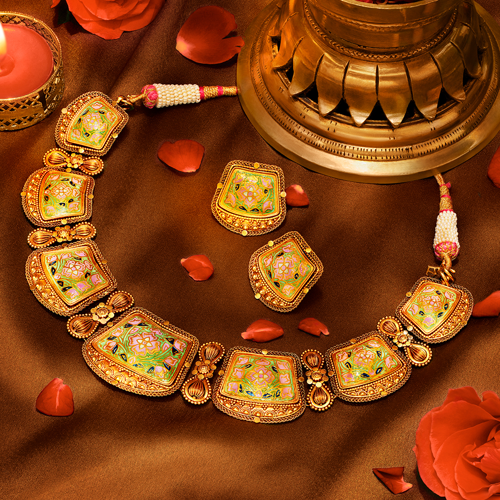 Phulkari Necklace Set,,hi-res image number null
