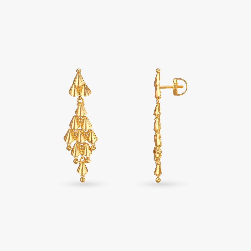 

Cascade Cone Gold Drop Earrings