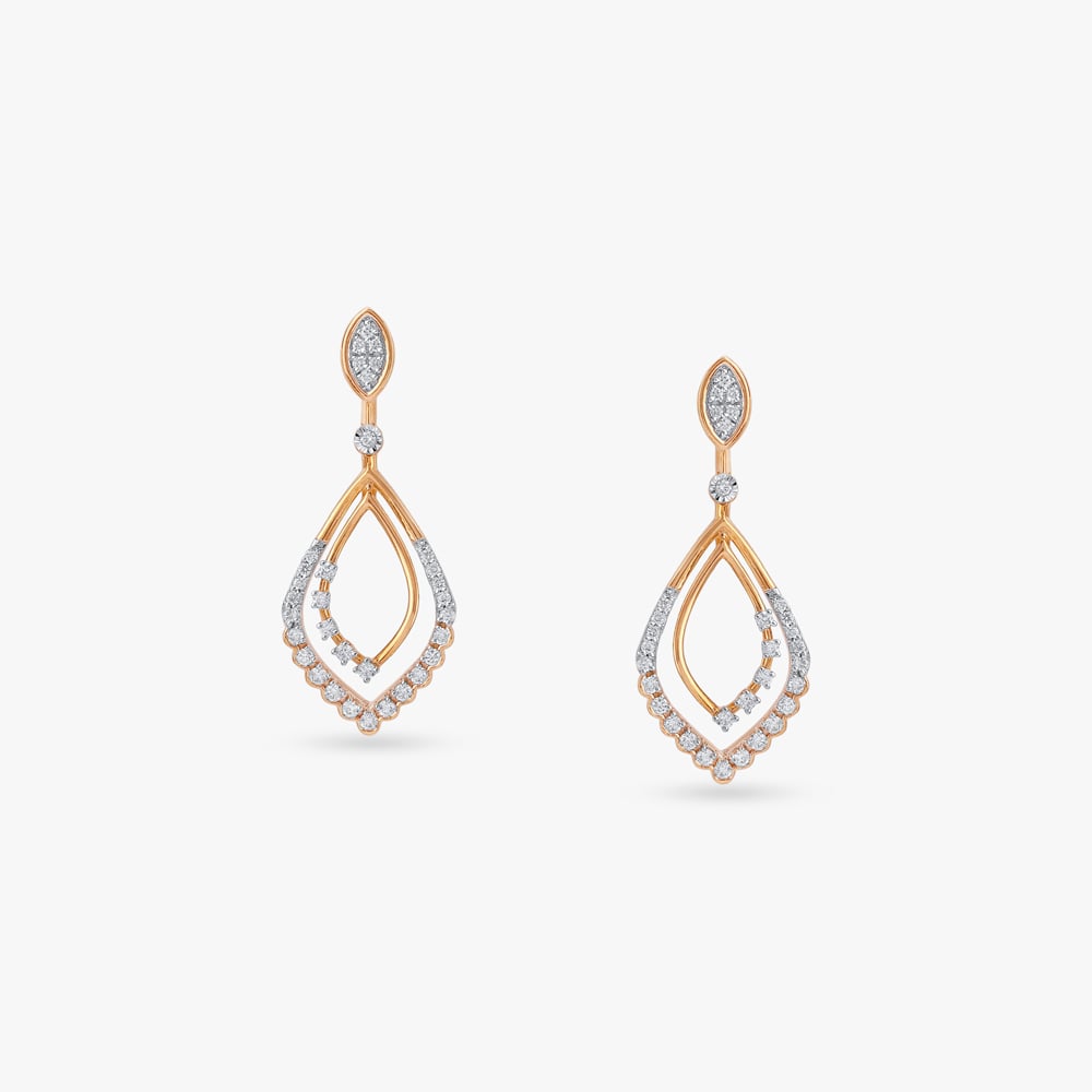 Glow Drape Diamond Drop Earrings,,hi-res image number null