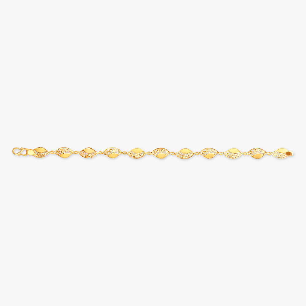 Woven Leaf Gold Bracelet,,hi-res image number null