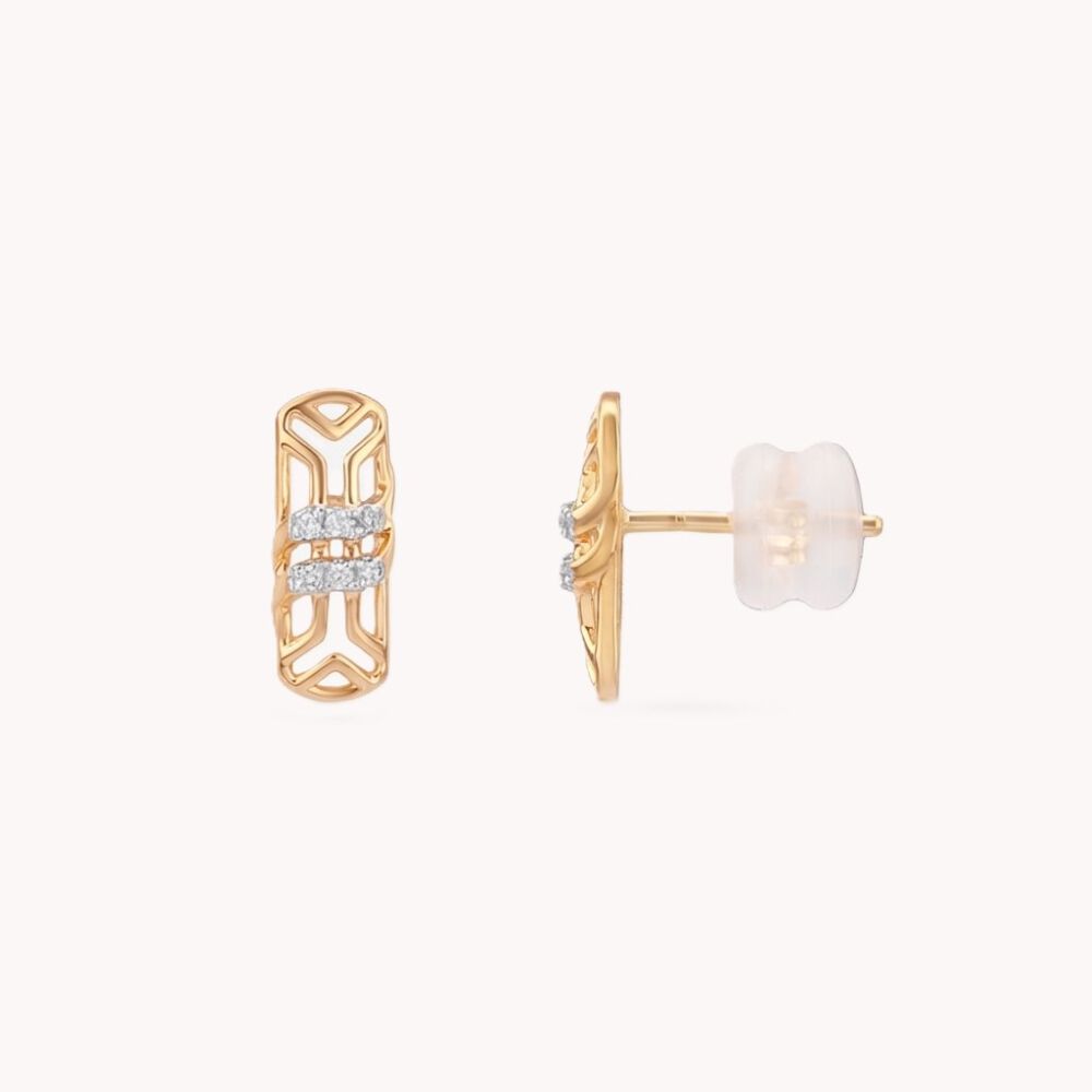 Architectural Frame Diamond Stud Earrings,,hi-res image number null