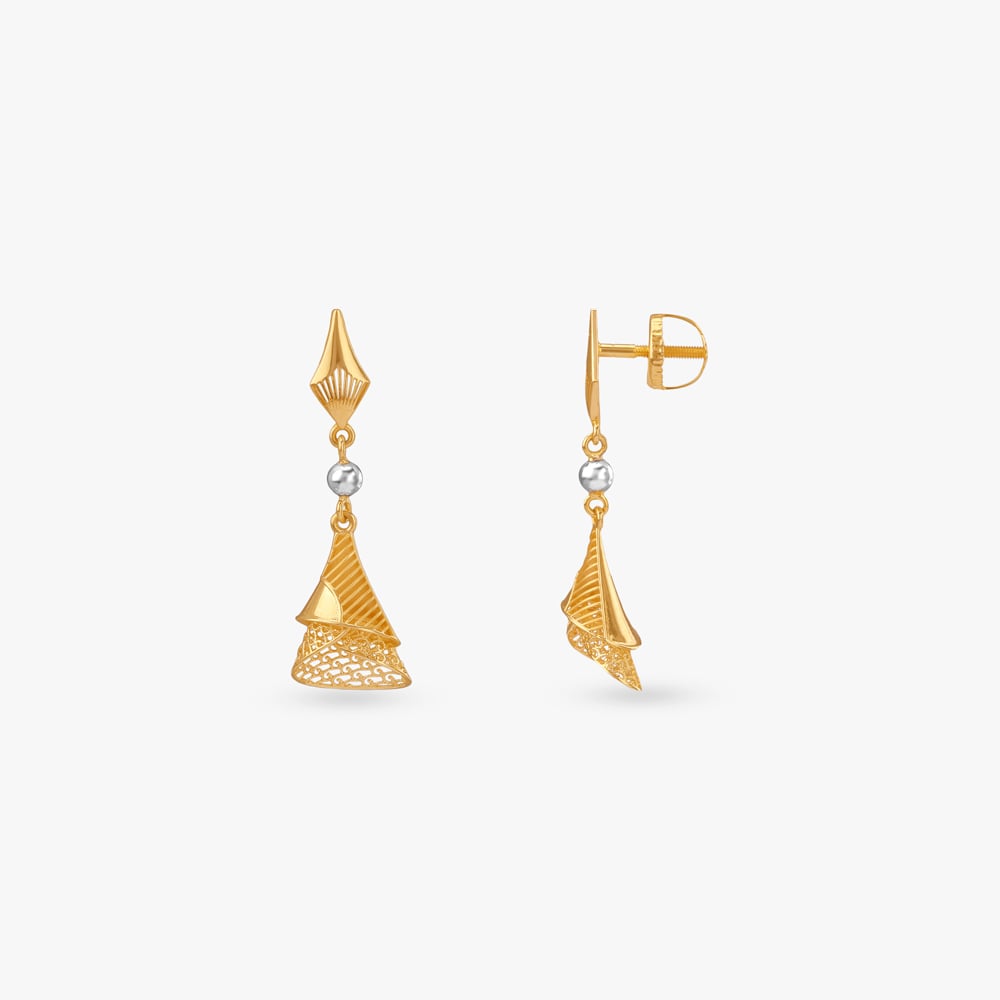 Cone Cascade Gold Drop Earrings,,hi-res image number null