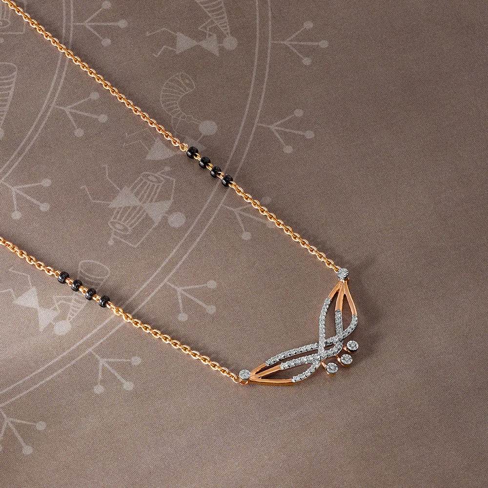 Flight of Elegance 14 Kt Gold and Diamond Mangalsutra,,hi-res image number null