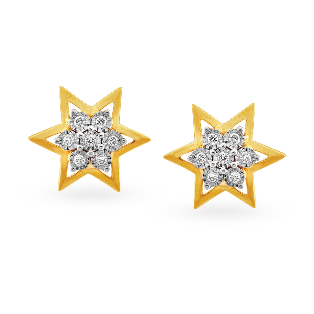 Nakshatra Pattern Diamond Stud Earrings,,hi-res image number null