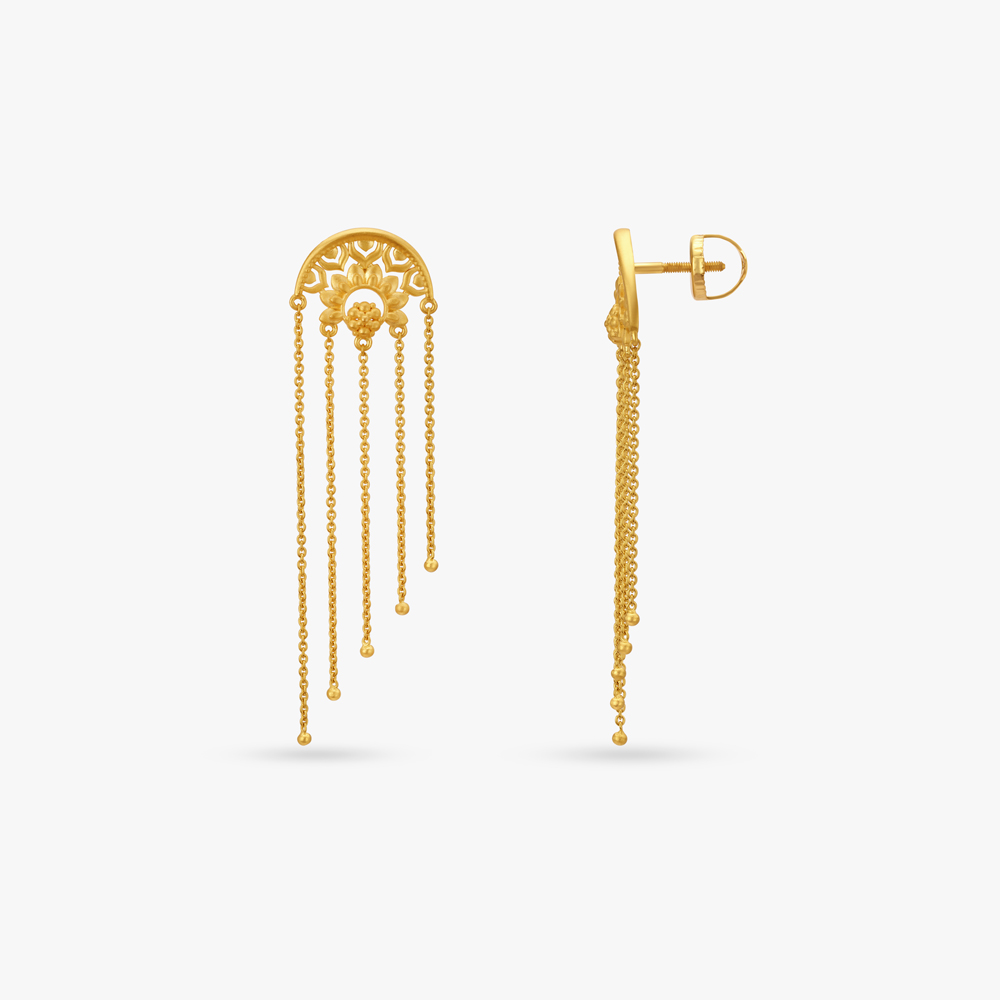 Trendy Gold Drop Earrings,,hi-res image number null