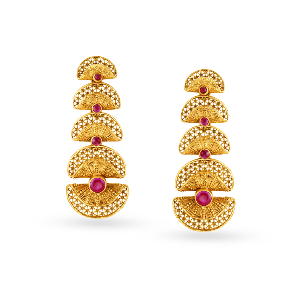 Surreal Abstract Gold Necklace Set,,hi-res image number null