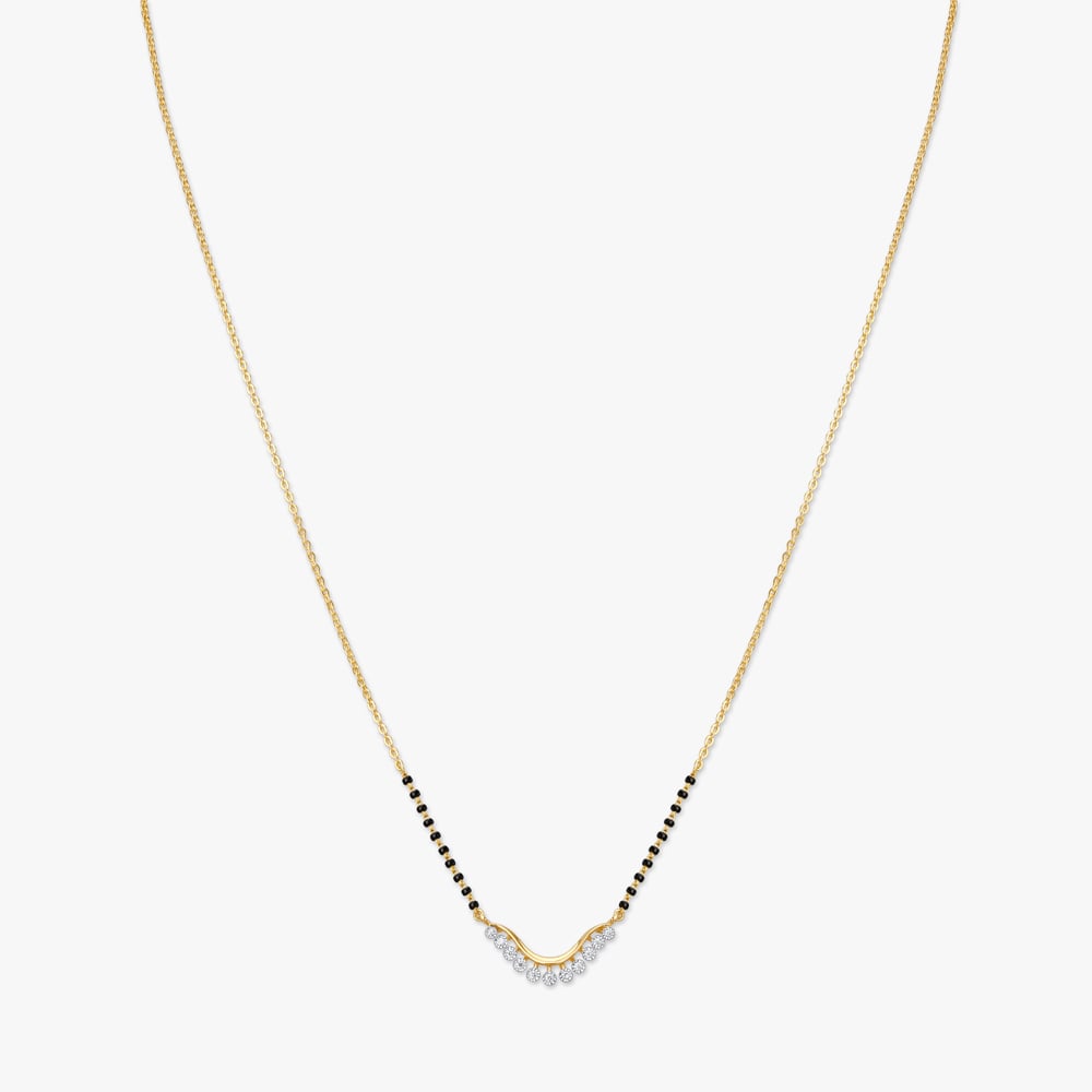 Elegant Wave Diamond Mangalsutra,,hi-res image number null