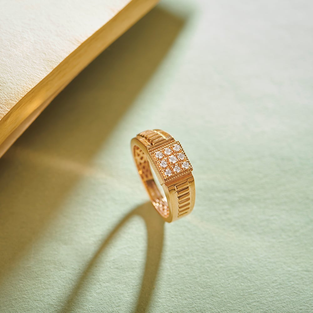 Enticing Textured Gold Ring for Men | Tanishq-happymobile.vn