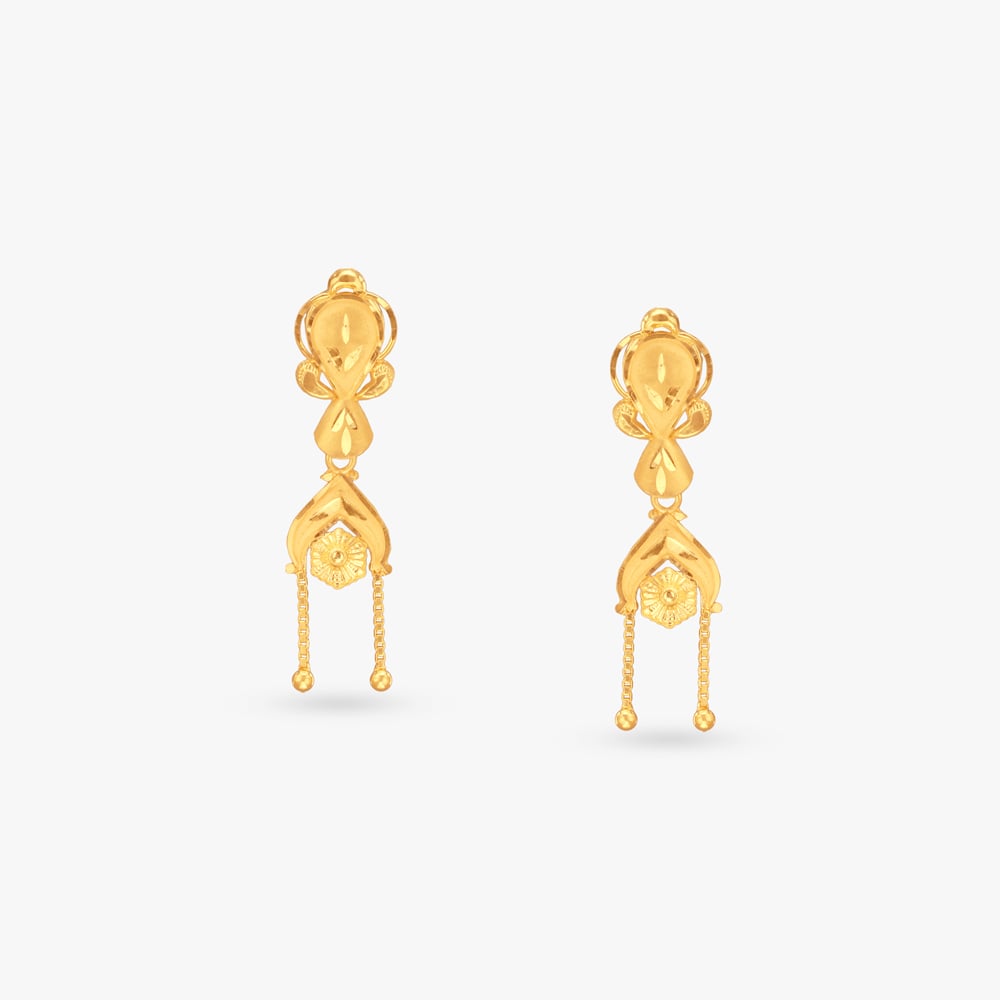

Dangler Delight Gold Drop Earrings