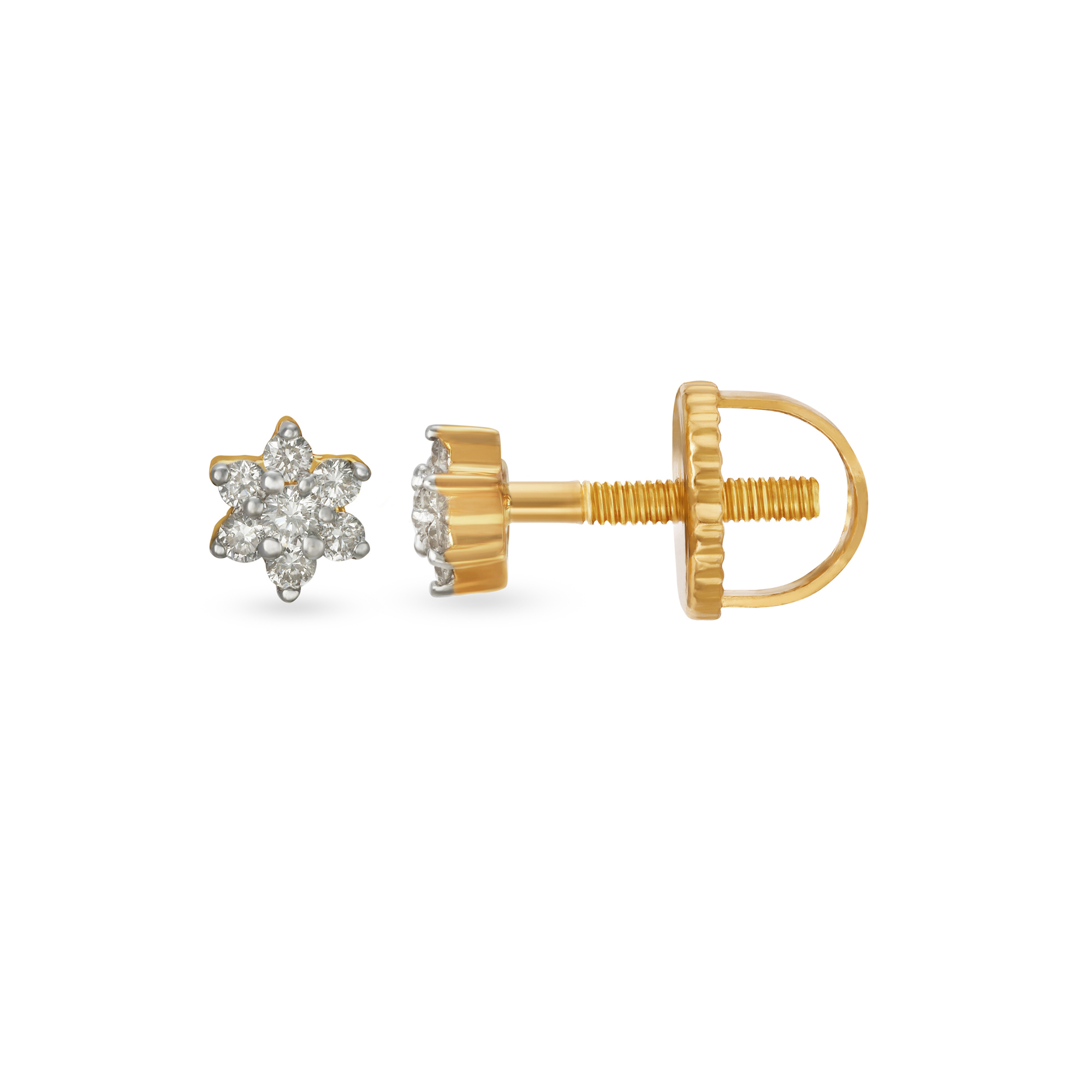 Petite Floral Diamond Stud Earrings,,hi-res image number null