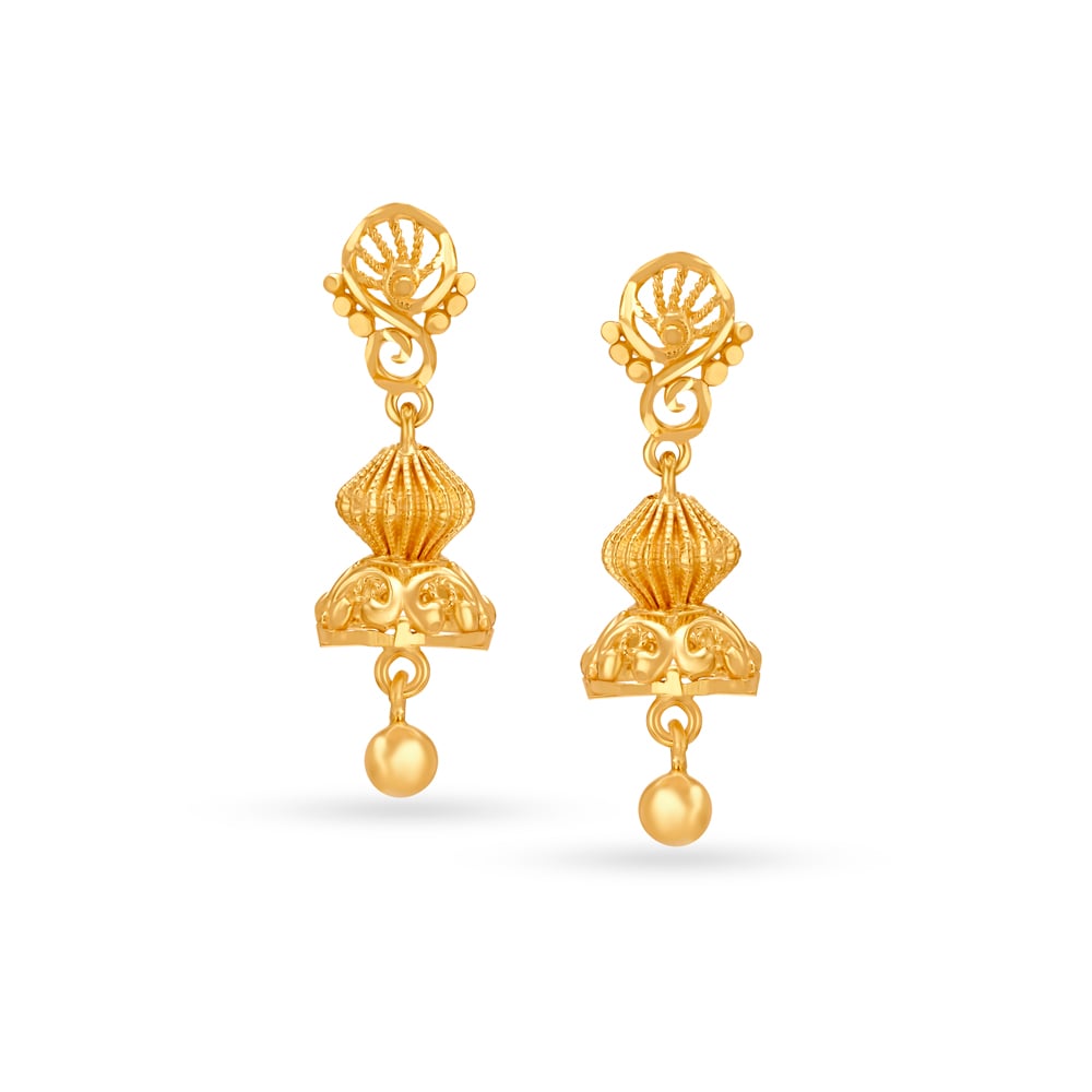 

Polish Traditional Gold Jhumkas