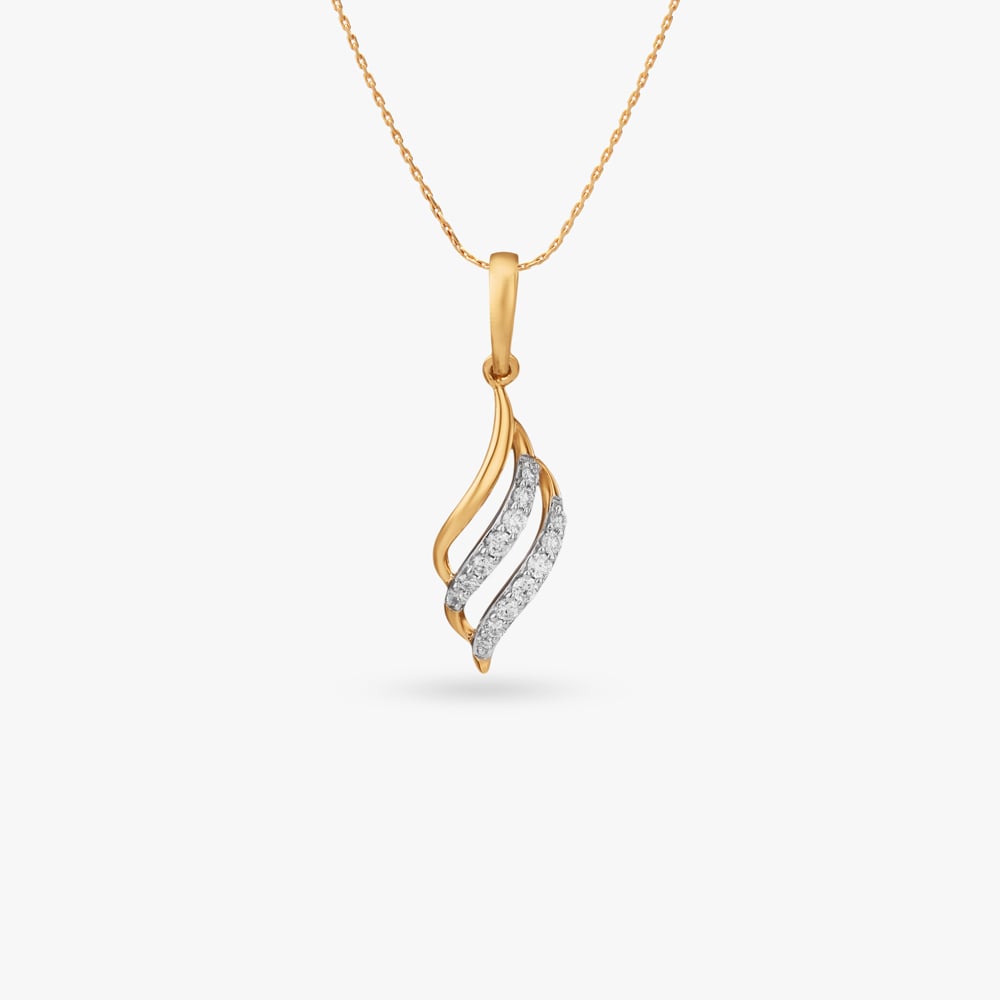 Ribbon Arc Diamond Pendant,,hi-res image number null