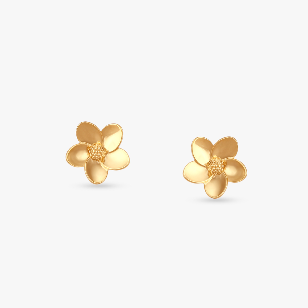 

Polished Bloom Gold Stud Earrings