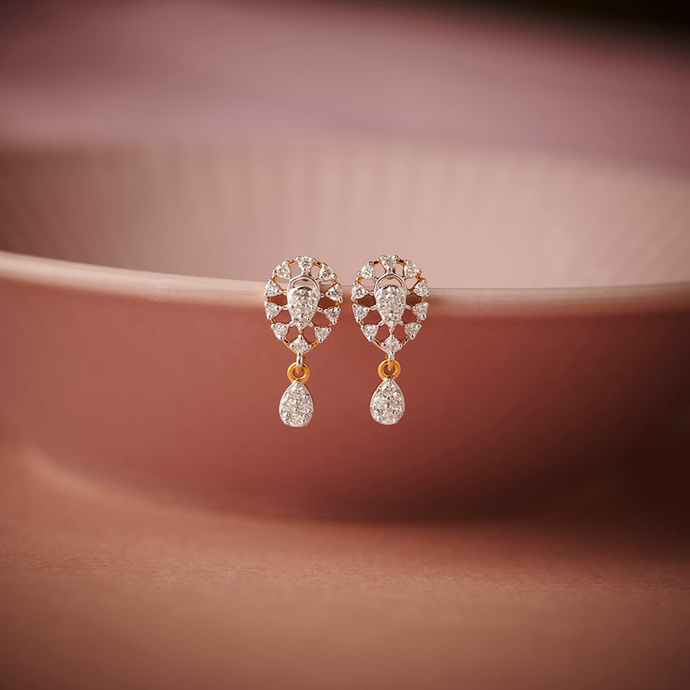 Charming Diamond Hoop Bali Earrings-baongoctrading.com.vn