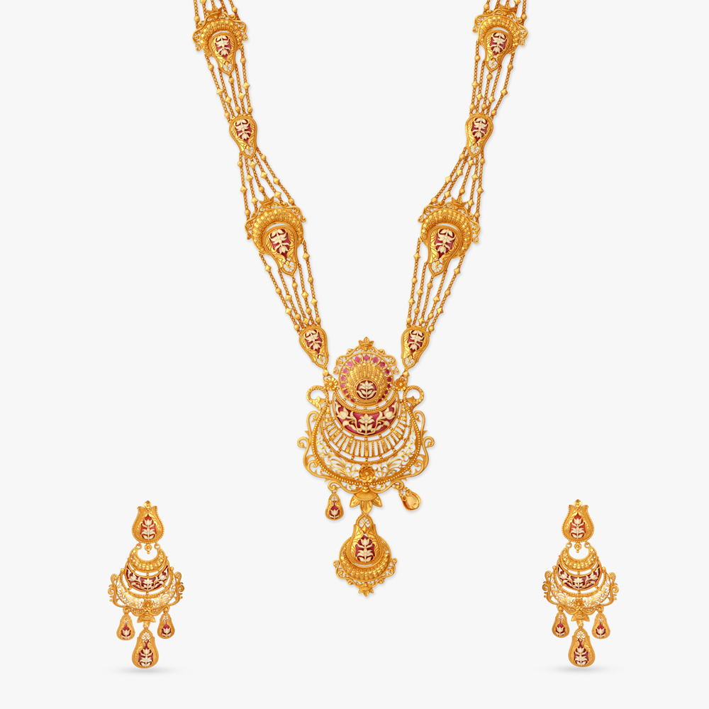 Moonlit Rhythm Gold Necklace Set,,hi-res image number null