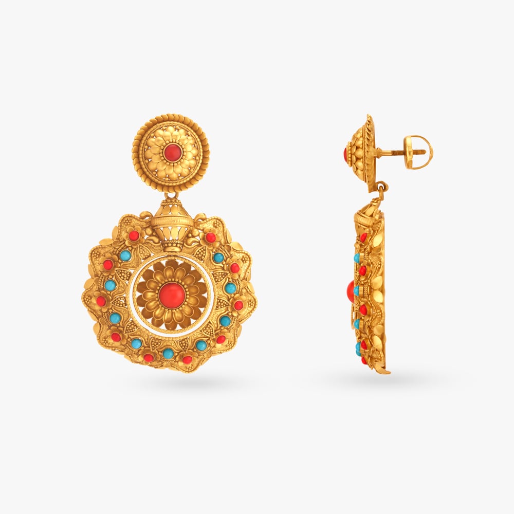 Vibrant Necklace Set with Turquoise and Coral Stones,,hi-res image number null