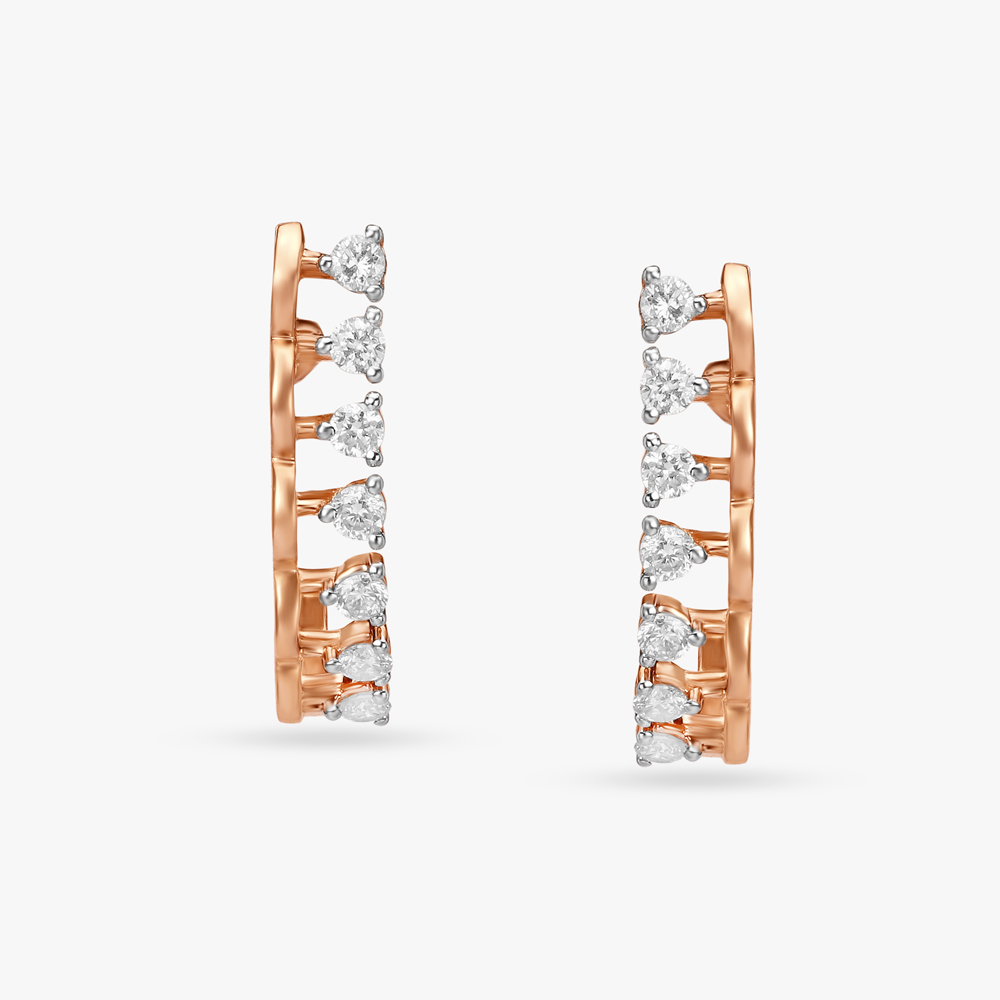 Radiant Single Line Diamond Stud Earrings,,hi-res image number null