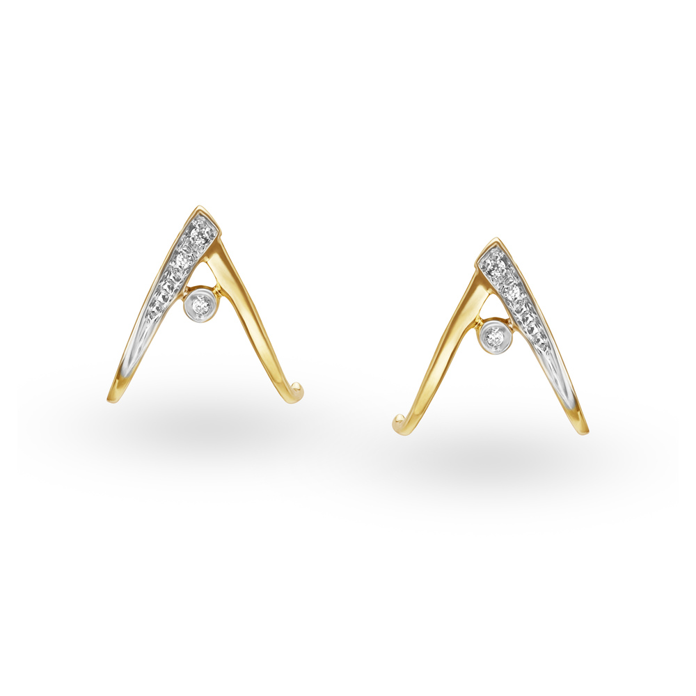 Mia by Tanishq 14KT Yellow Gold Diamond Stud Earrings,,hi-res image number null