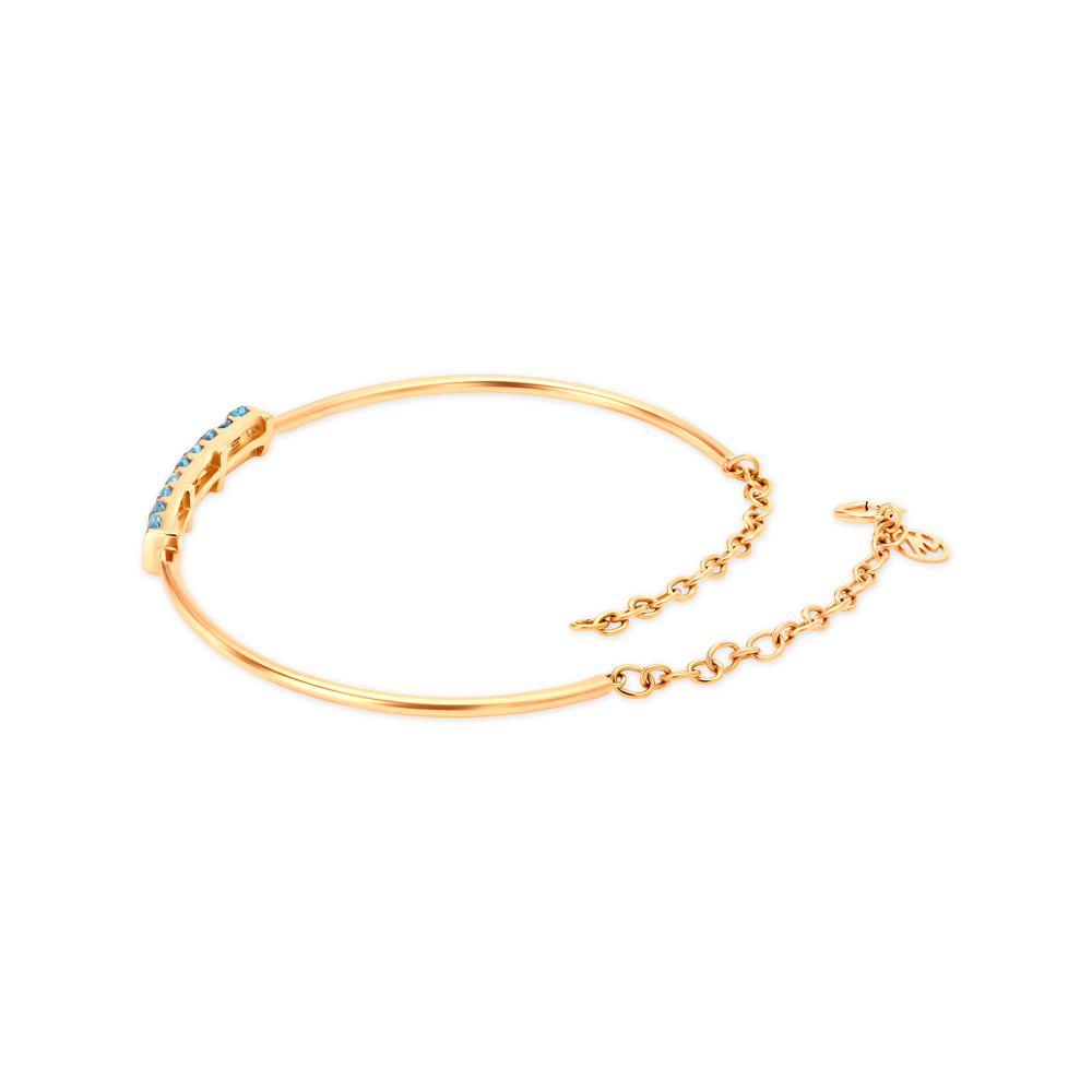14KT Yellow Gold Blue Topaz Serenity Bangle,,hi-res image number null