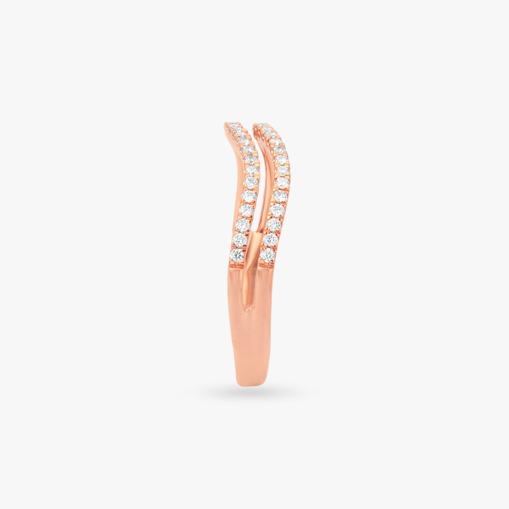 Twin Wave Diamond Finger Ring,,hi-res image number null