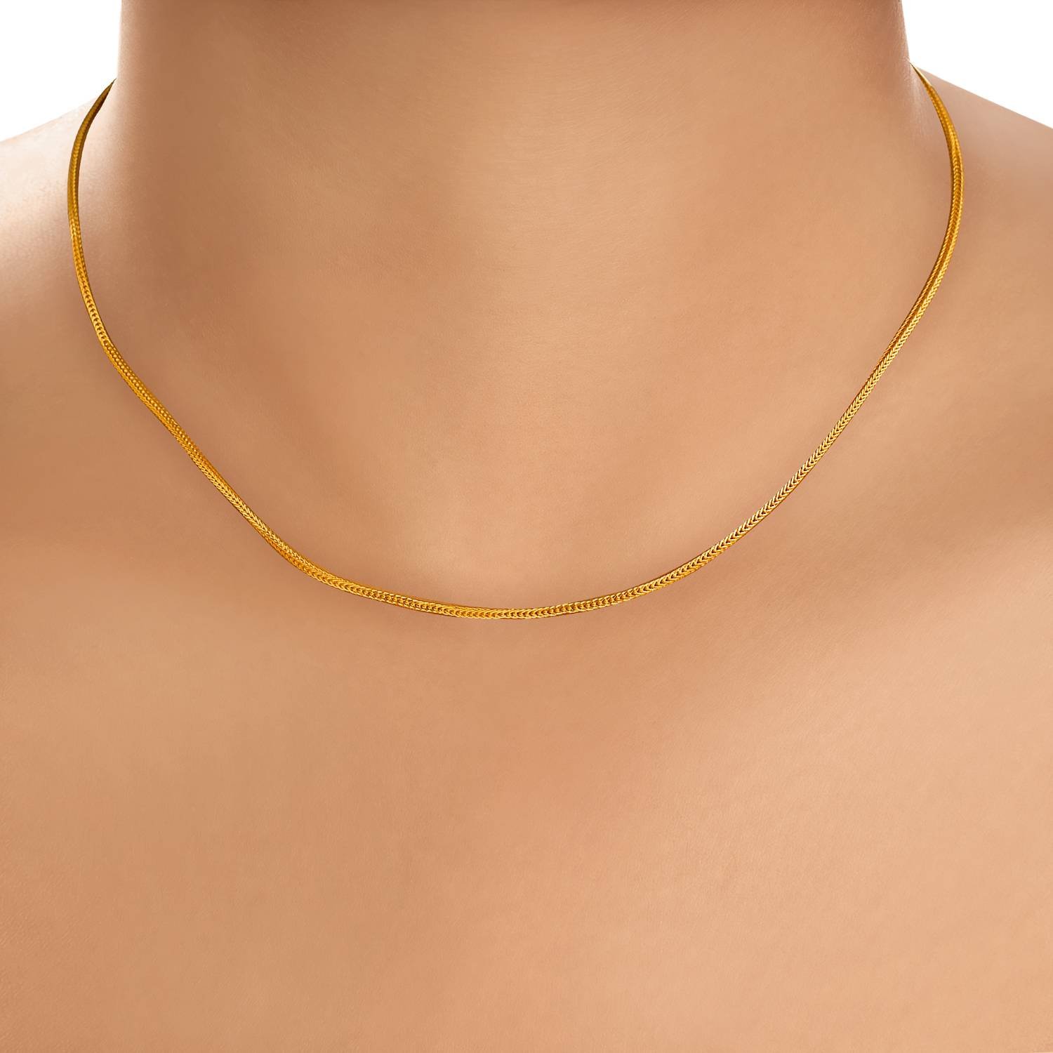 Sleek Gold Foxtail Chain,,hi-res image number null