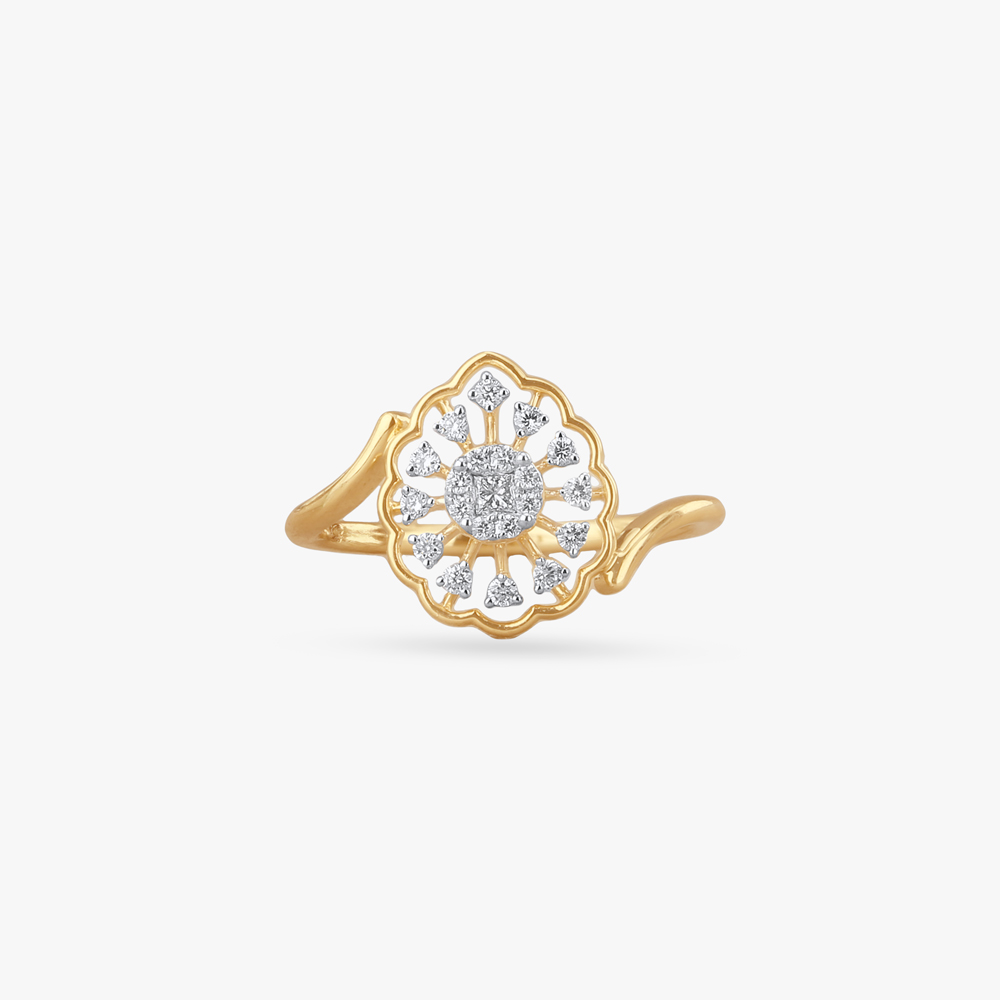 Radiant Floral Diamond Ring,,hi-res image number null