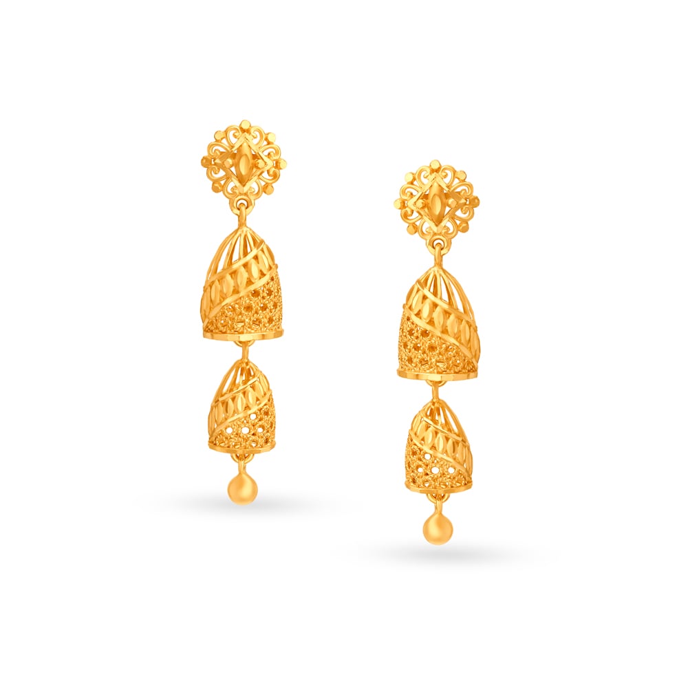 

Opulent Cascading Gold Jhumka