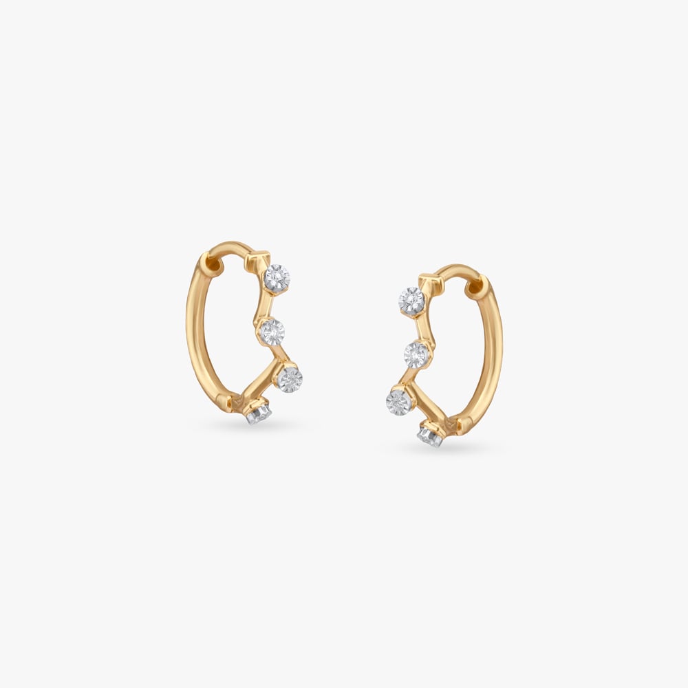 

Zigzag Spark Diamond Hoop Earrings