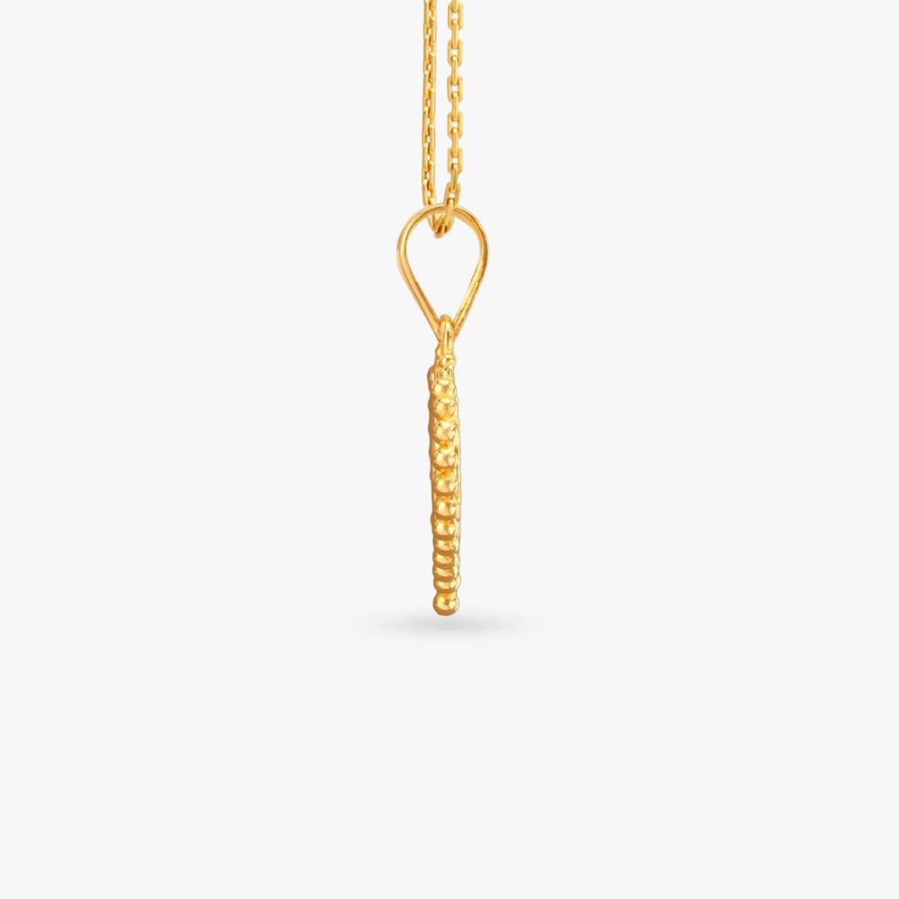 

Beaded Heart Gold Pendant