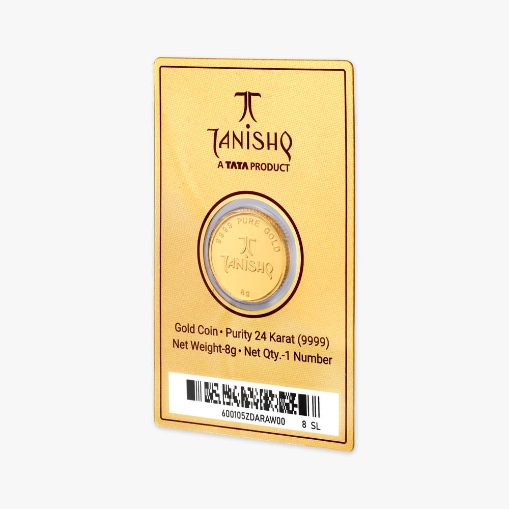 8 gram 24 Karat Gold Coin with Lakshmi Motif,,hi-res image number null