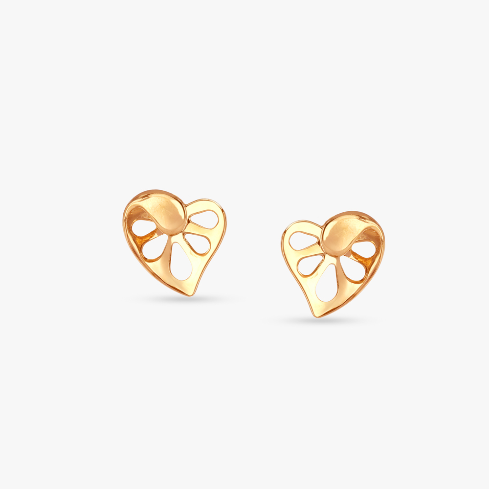 

Petal Heart Gold Stud Earrings