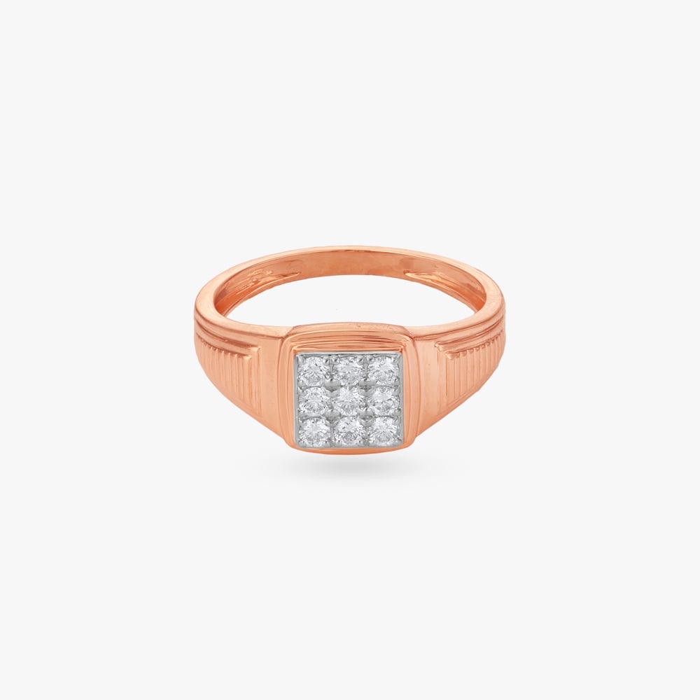 Edgy Matrix Diamond Finger Ring for Men,,hi-res image number null