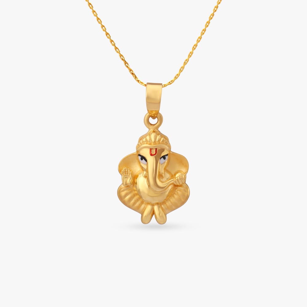 

Sculpted Ganesh Gold Pendant