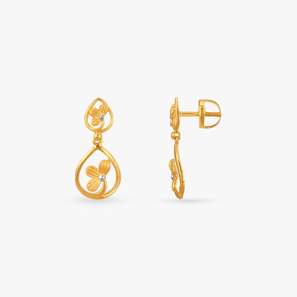 Bloom Teardrop Gold Drop Earrings,,hi-res image number null