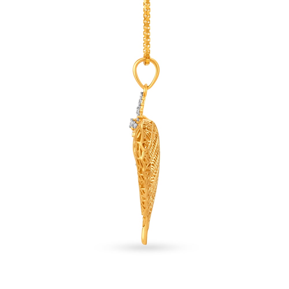 Felicitous 18 Karat Yellow Gold And Diamond Ganesha Pendant,,hi-res image number null