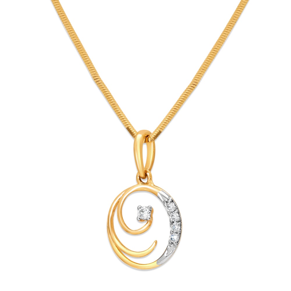 14KT Yellow Gold Glimmering Orbit Diamond Pendant,,hi-res image number null