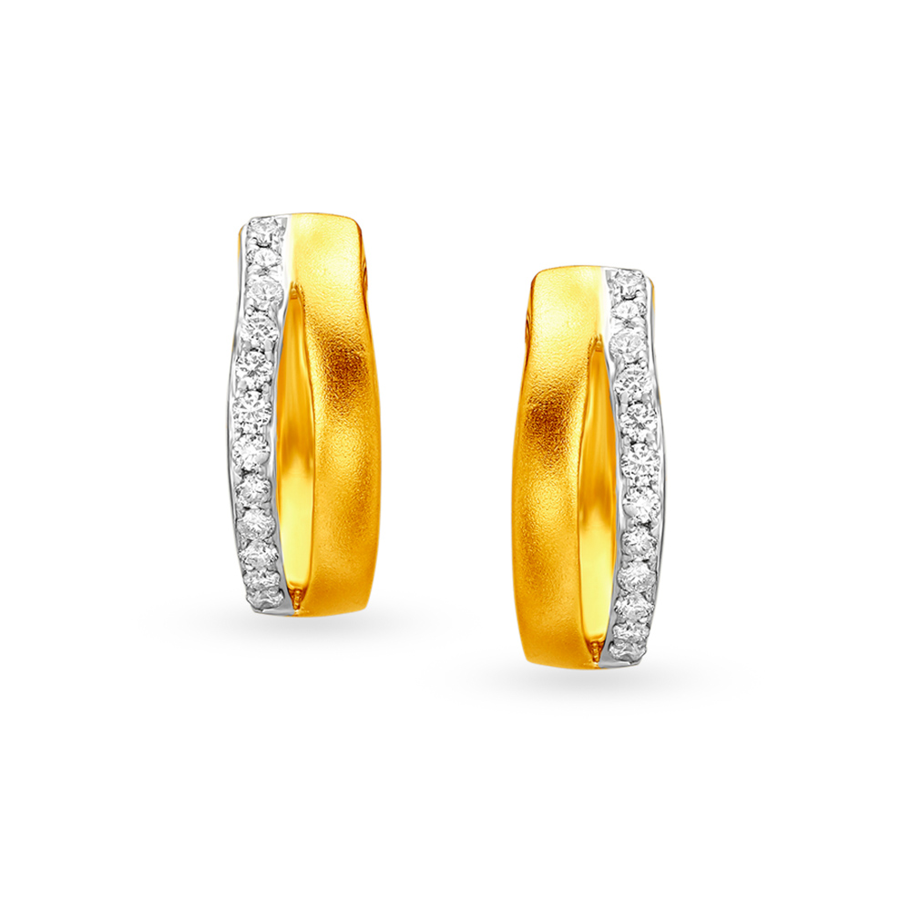 Dazzling Contemporary Diamond Hoop Earrings,,hi-res image number null