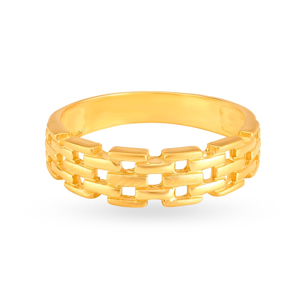 Stylish Geometric Gold Ring for Men,,hi-res image number null