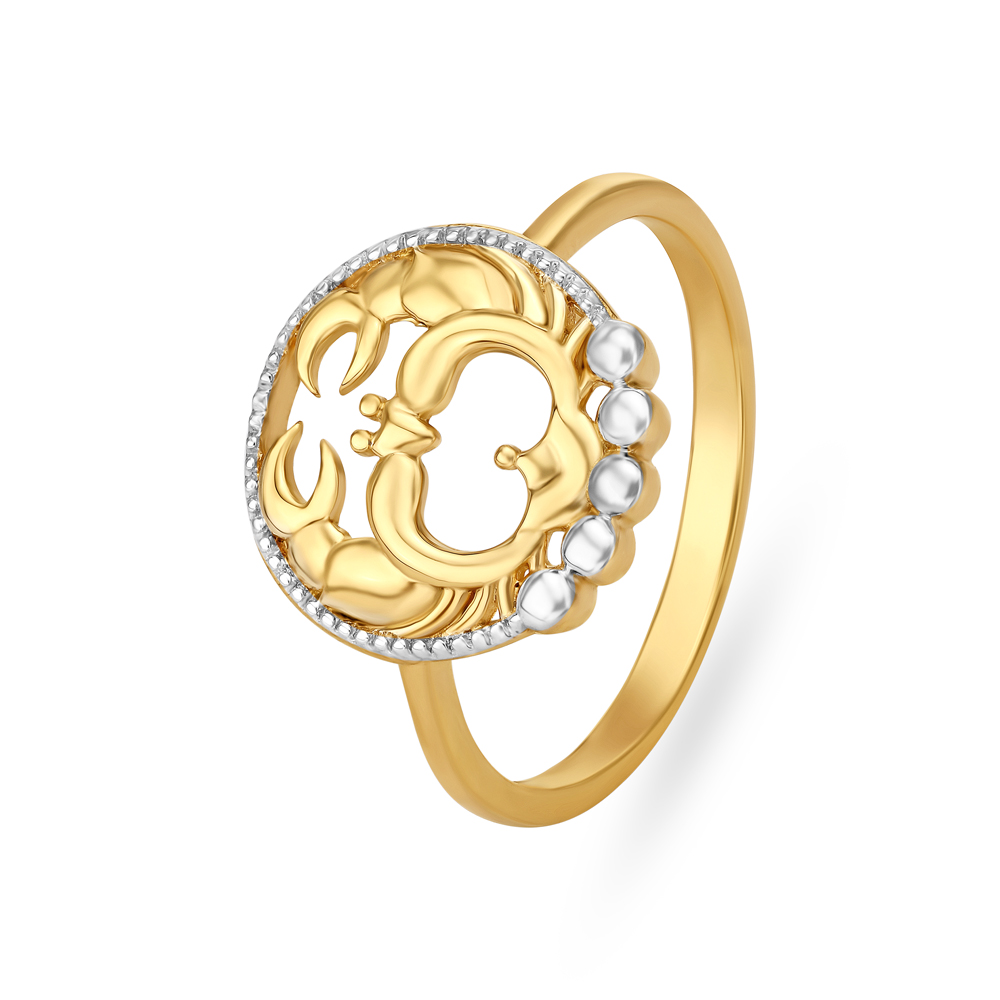 Cancer Zodiac Gold Finger Ring,,hi-res image number null