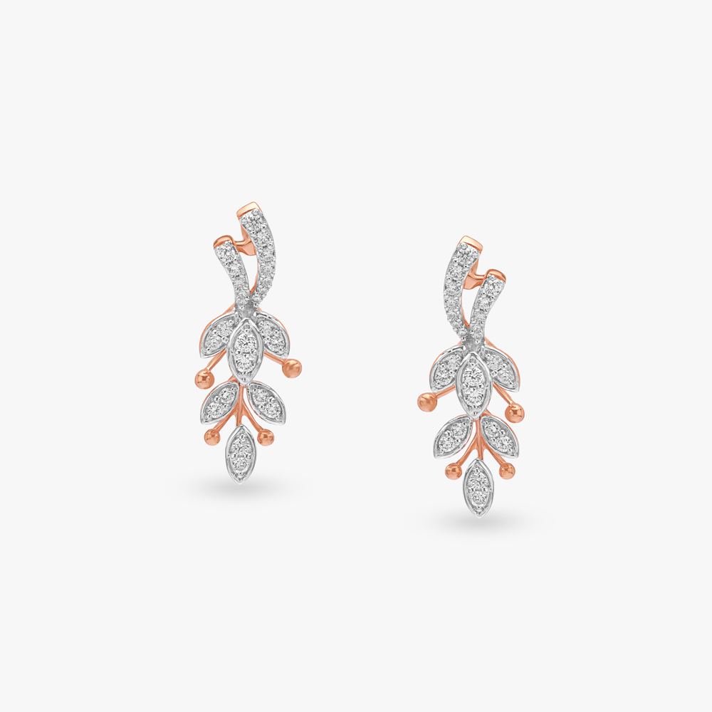 Luminous Vine Diamond Drop Earrings,,hi-res image number null