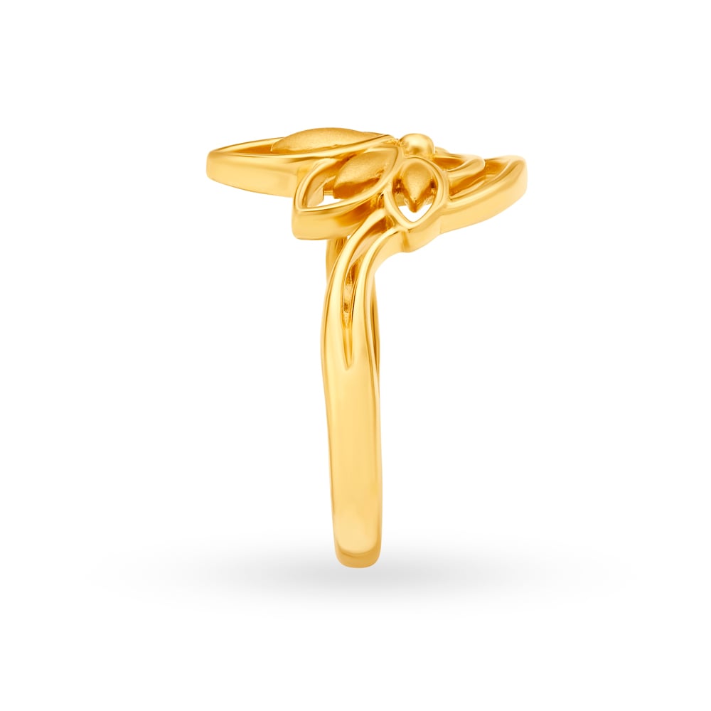 Glorious 22 Karat Yellow Gold Lotus Finger Ring,,hi-res image number null