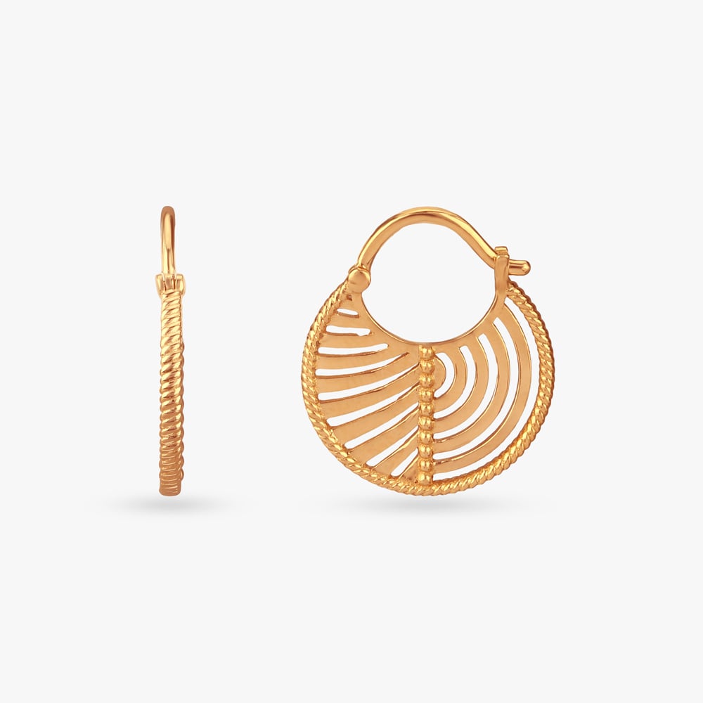 Radiant Spiral Gold Hoop Earrings,,hi-res image number null