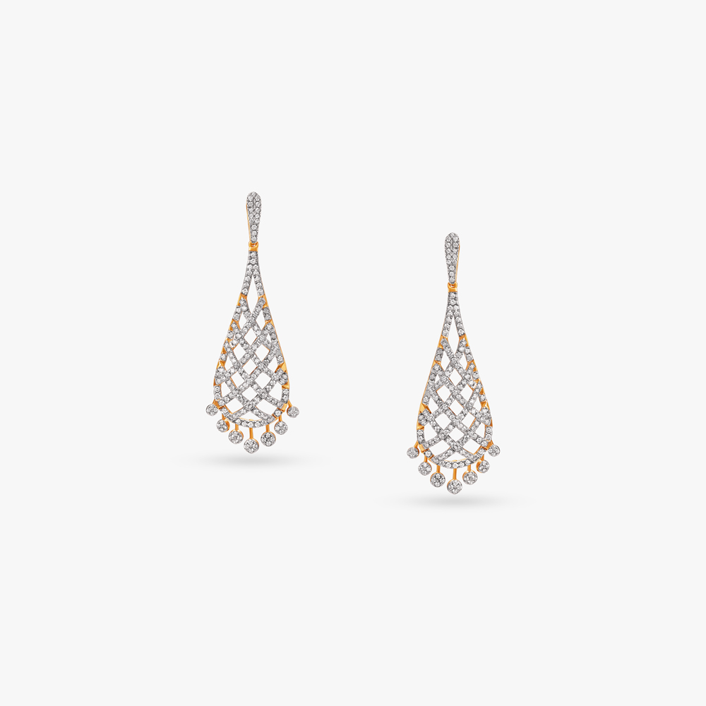 Lattice Luxe Diamond Chandelier Earrings,,hi-res image number null